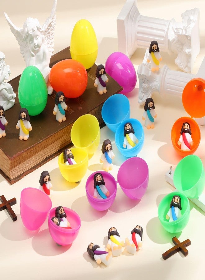 Barydat باريدات ٢٤٠ قطعة من مجسمات يسوع الصغيرة، بيض عيد الفصح مع ألعاب بالداخل، ألعاب دينية صغيرة ليسوع، هدايا مصغرة، حشو بيض عيد الفصح، دمية لمدرسة الأحد، حفلة البحث، هدية معمودية (زاهية) - Image 4